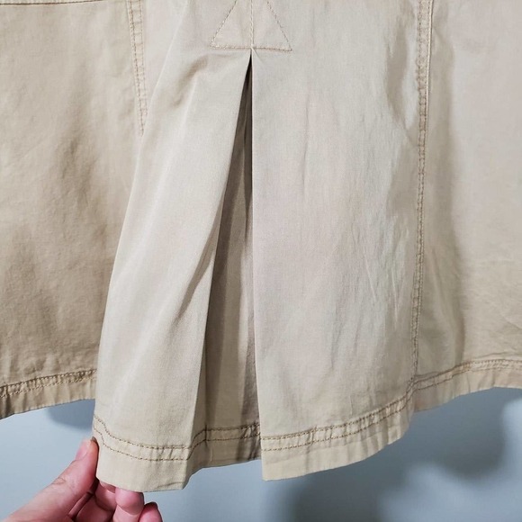 Chico's Lace Applique Utility Jacket Khaki White Size 2 Petite - Picture 7 of 16